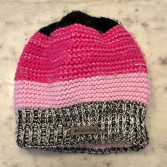 Columbia Kids' Pink and Black Knit Hat - Picture 1 of 1